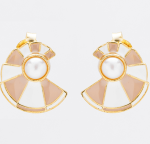 Gold Tone Pearl Earrings